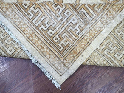 Khotan Khotan hand-knotted wool rug in Ivory & Brown, 9'11" x 13'10" — SKU O021880 (view 6)