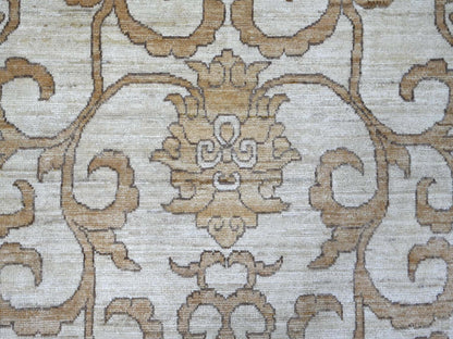 Ivory 9'11" x 13'10" Khotan and Samarkand Hand knotted Wool Rug - Sku: O021880