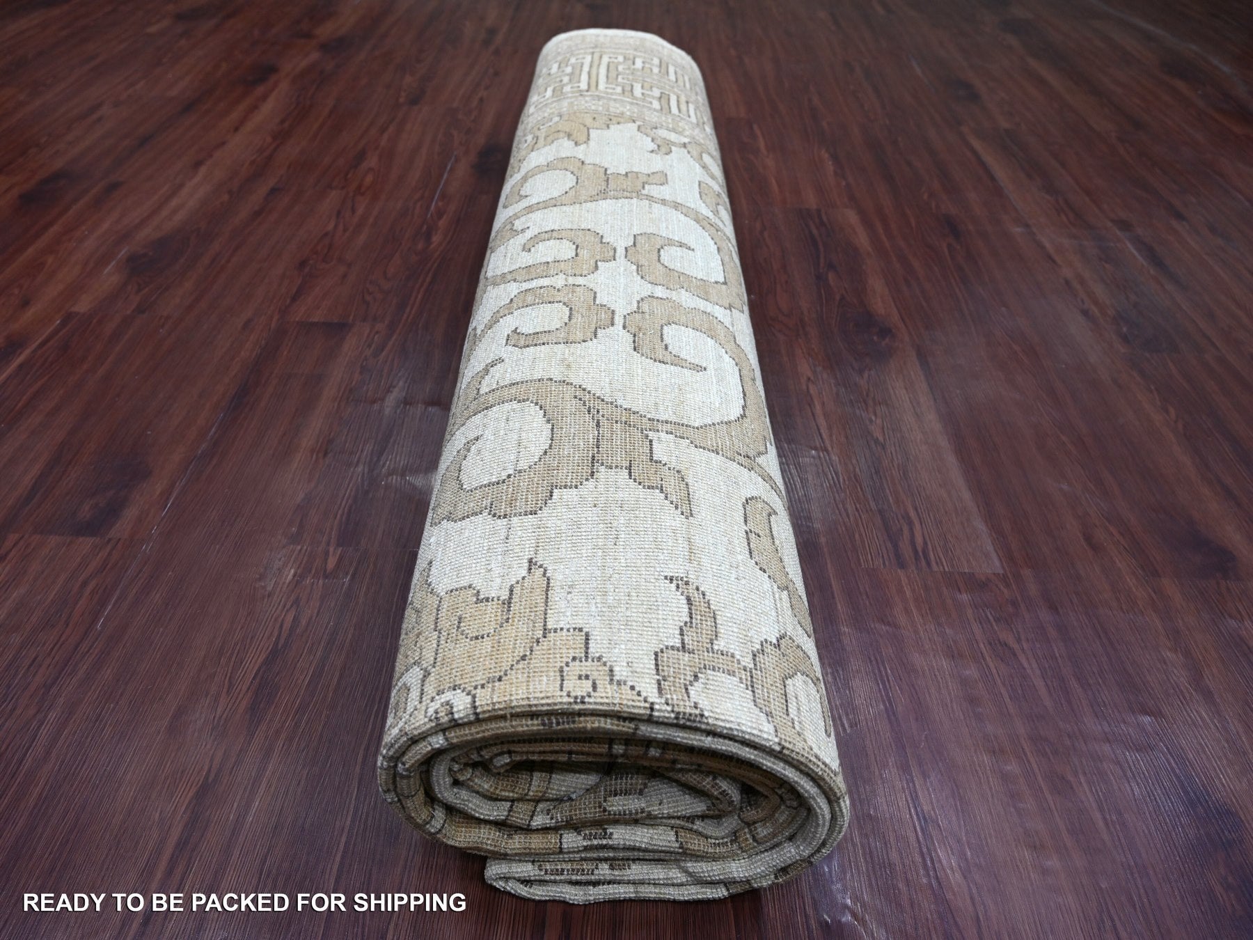 Khotan Khotan hand-knotted wool rug in Ivory & Brown, 9'11" x 13'10" — SKU O021880 (view 9)