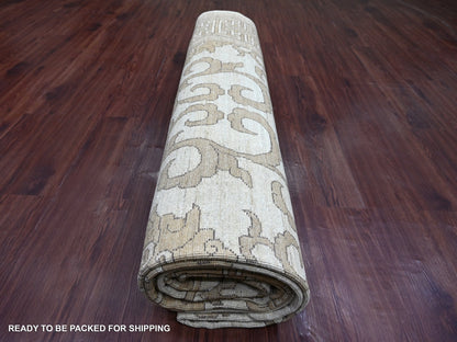 Khotan Khotan hand-knotted wool rug in Ivory & Brown, 9'11" x 13'10" — SKU O021880 (view 9)