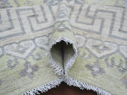 Green 8'11" x 11'8" Khotan and Samarkand Hand knotted Wool Rug - Sku: O021882