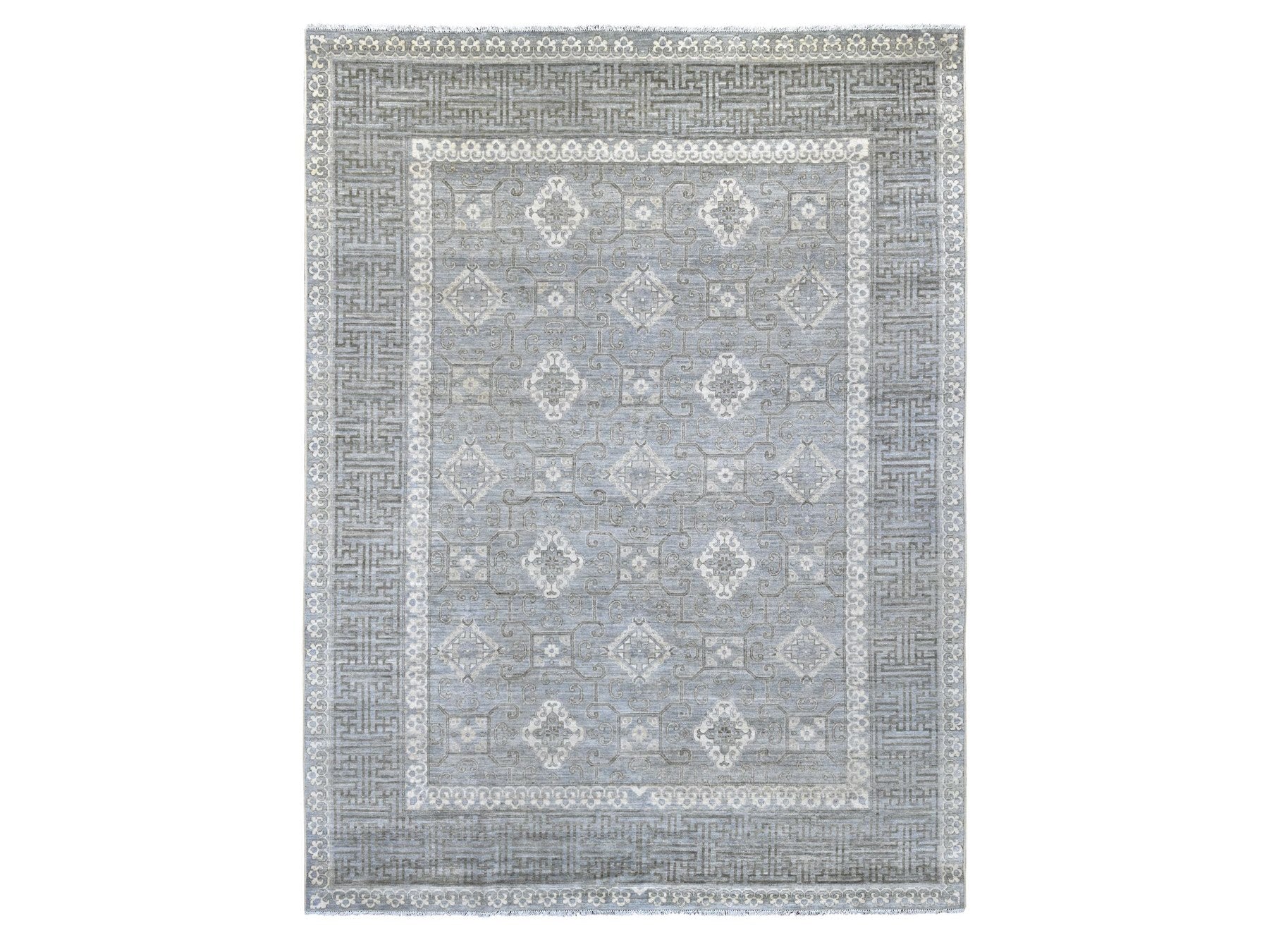 Khotan Khotan hand-knotted wool rug in Gray, 8'8" x 11'8" — SKU O021885