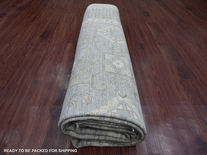 Khotan Khotan hand-knotted wool rug in Gray, 8'8" x 11'8" — SKU O021885 (view 9)