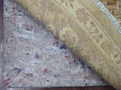 Brown 7'8" x 7'11" Oushak And Peshawar Hand knotted Wool Rug - Sku: O021887