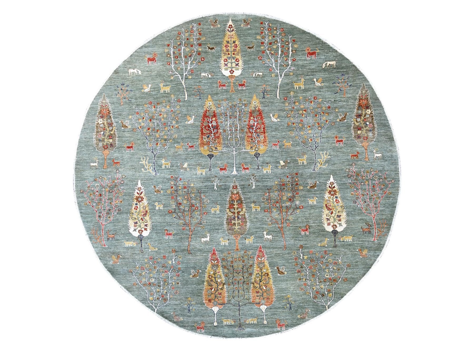 Green 10'1" x 10'3" Oushak And Peshawar Hand knotted Wool Rug - Sku: O021888