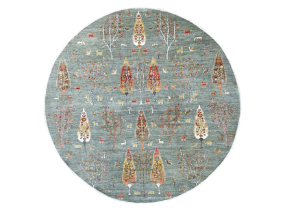 Green 10'1" x 10'3" Oushak And Peshawar Hand knotted Wool Rug - Sku: O021888