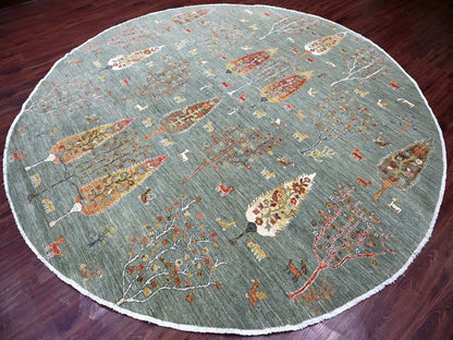 Green 10'1" x 10'3" Oushak And Peshawar Hand knotted Wool Rug - Sku: O021888