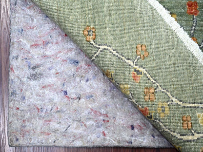 Green 10'1" x 10'3" Oushak And Peshawar Hand knotted Wool Rug - Sku: O021888