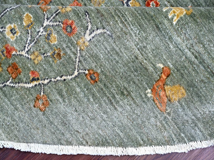 Green 10'1" x 10'3" Oushak And Peshawar Hand knotted Wool Rug - Sku: O021888