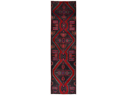 Brown 2'10" x 11'1" Vintage Hand knotted Wool Rug - Sku: O02188