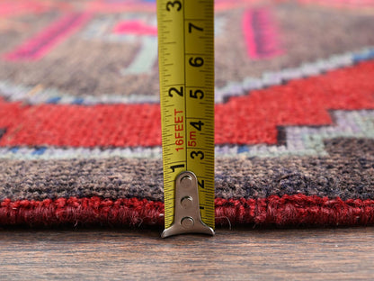 Brown 2'10" x 11'1" Vintage Hand knotted Wool Rug - Sku: O02188