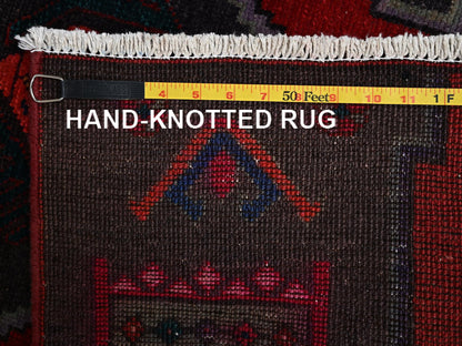 Brown 2'10" x 11'1" Vintage Hand knotted Wool Rug - Sku: O02188