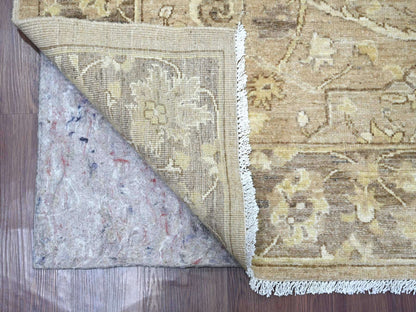 Brown 8'1" x 9'9" Oushak And Peshawar Hand knotted Wool Rug - Sku: O021892