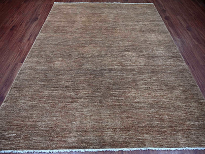 Brown 7'10" x 9'7" Modern and Contemporary Hand knotted Wool Rug - Sku: O021893