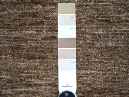 Brown 7'10" x 9'7" Modern and Contemporary Hand knotted Wool Rug - Sku: O021893
