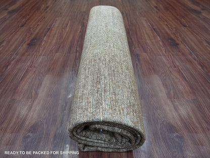 Brown 7'10" x 9'7" Modern and Contemporary Hand knotted Wool Rug - Sku: O021893