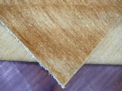 Brown 7'9" x 9'7" Modern and Contemporary Hand knotted Wool Rug - Sku: O021894