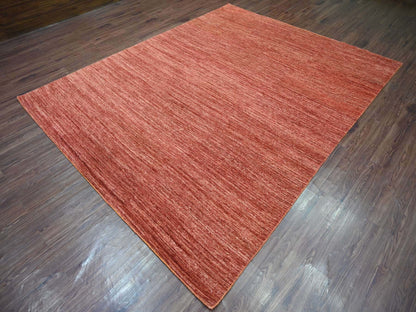 Modern / Contemporary hand-knotted wool rug in Red, 7'8" x 9'8" — SKU O021895 (view 3)