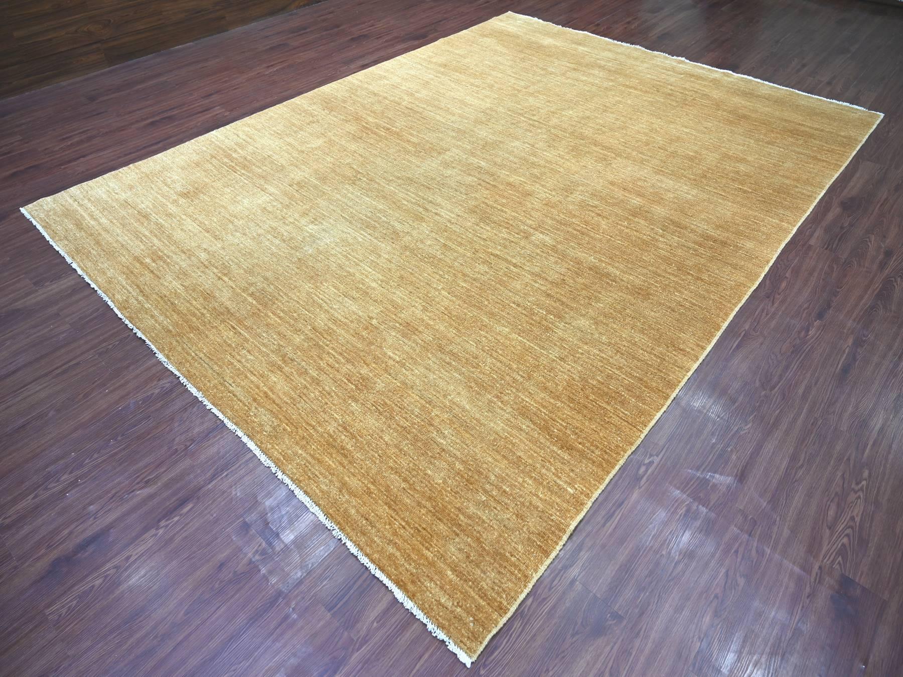 Modern / Contemporary hand-knotted wool rug in Brown, 8'11" x 12' — SKU O021896 (view 3)