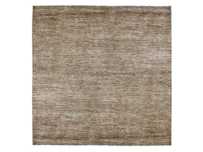 Brown 8'2" x 8'5" Modern and Contemporary Hand knotted Wool Rug - Sku: O021898