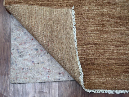 Brown 8'2" x 8'5" Modern and Contemporary Hand knotted Wool Rug - Sku: O021898
