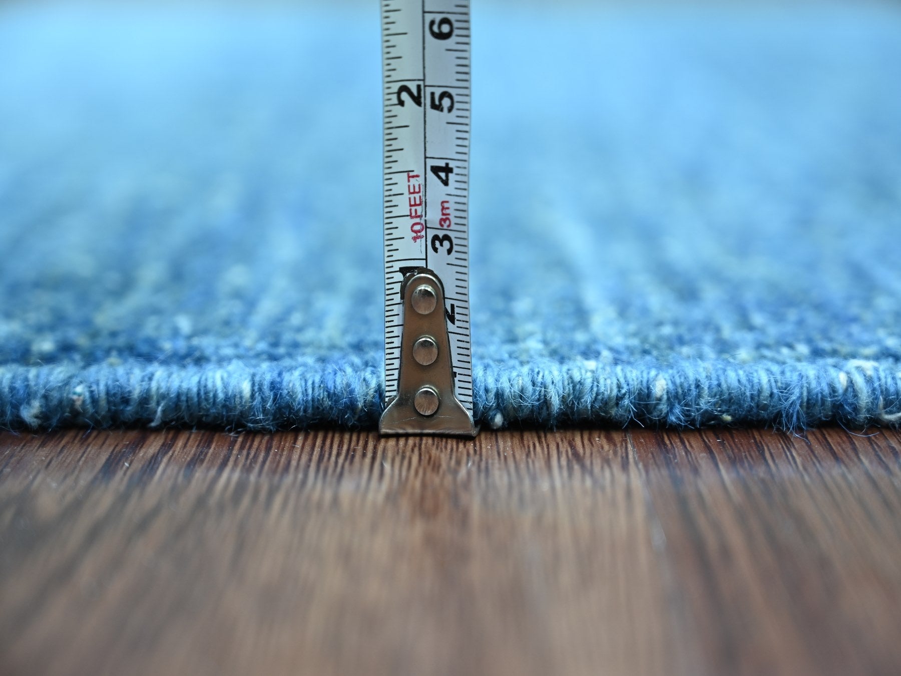 Modern / Contemporary hand-knotted wool runner in Blue, 2'5" x 7'9" — SKU O021902 (view 5)