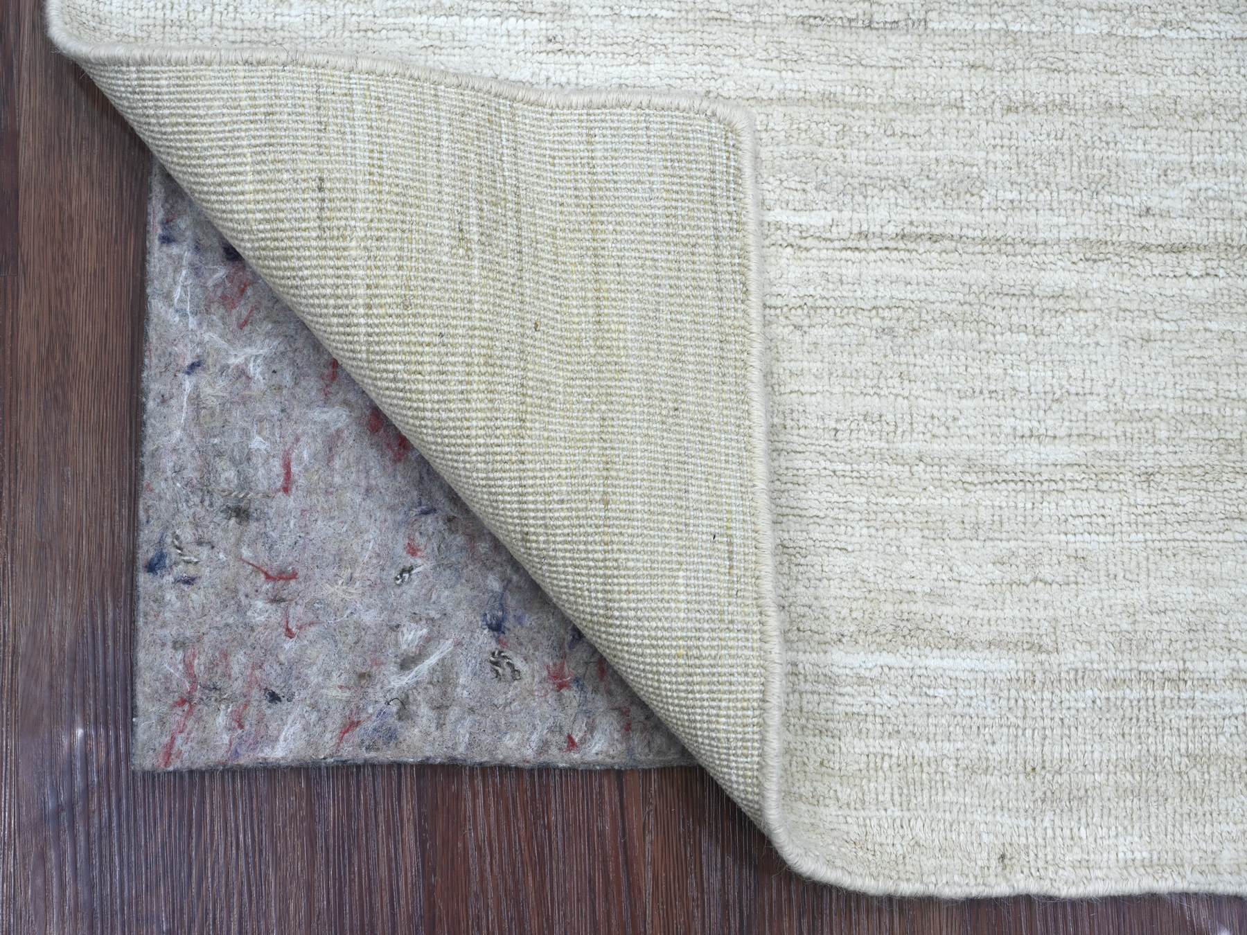 Modern / Contemporary hand-knotted wool runner in Ivory, 2'5" x 5'10" — SKU O021904 (view 2)