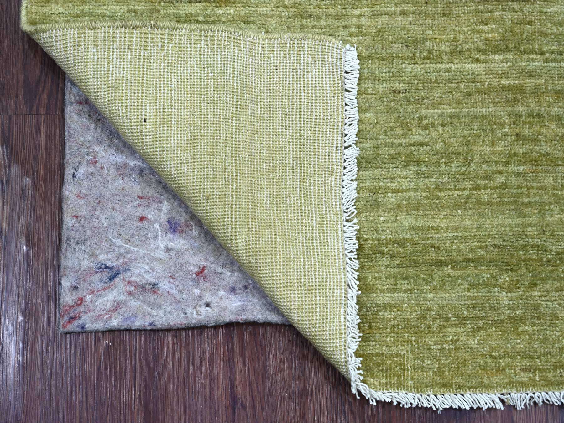 Green 2'9" x 7'11" Modern and Contemporary Hand knotted Wool Rug - Sku: O021905