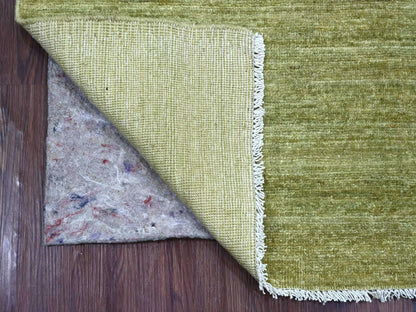 Green 2'9" x 7'11" Modern and Contemporary Hand knotted Wool Rug - Sku: O021905