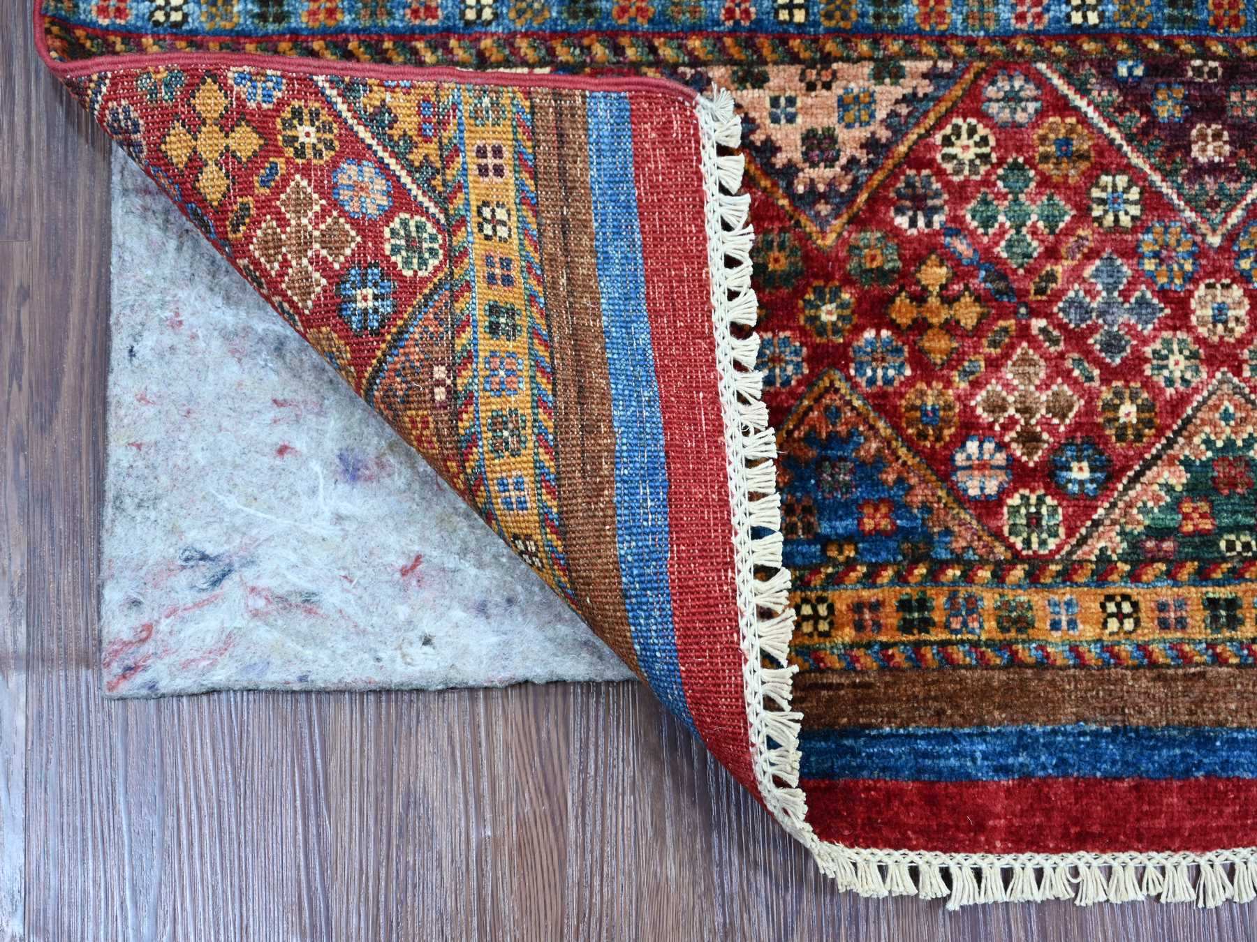 Kazak Tribal & Geometric hand-knotted wool rug in Red, 2'7" x 4' — SKU O021908 (view 2)