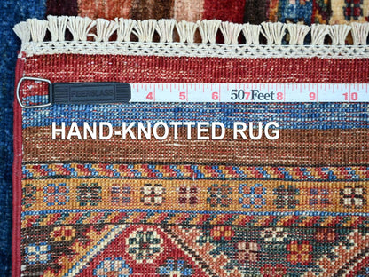 Kazak Tribal & Geometric hand-knotted wool rug in Red, 2'7" x 4' — SKU O021908 (view 6)