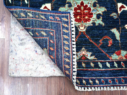 Blue 2'10" x 3'11" Tribal & Geometric Hand knotted Wool Rug - Sku: O021909