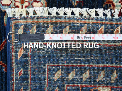 Blue 2'10" x 3'11" Tribal & Geometric Hand knotted Wool Rug - Sku: O021909