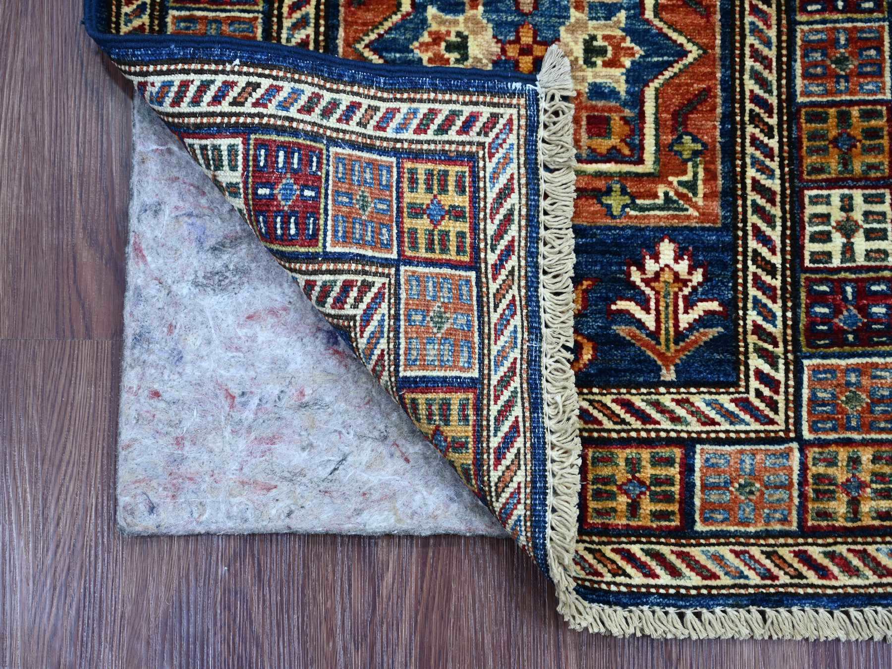 Blue 2'0" x 6'0" Tribal & Geometric Hand knotted Wool Rug - Sku: O021916