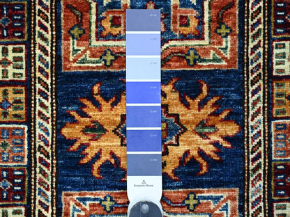 Blue 2'0" x 6'0" Tribal & Geometric Hand knotted Wool Rug - Sku: O021916