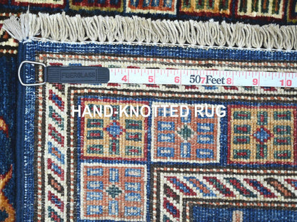 Blue 2'0" x 6'0" Tribal & Geometric Hand knotted Wool Rug - Sku: O021916
