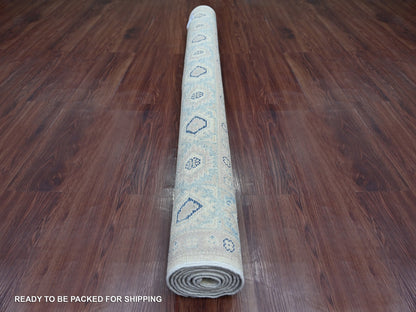 Kazak Kazak hand-knotted wool rug in Ivory & Blue, 4'10" x 6'7" — SKU O021918 (view 4)