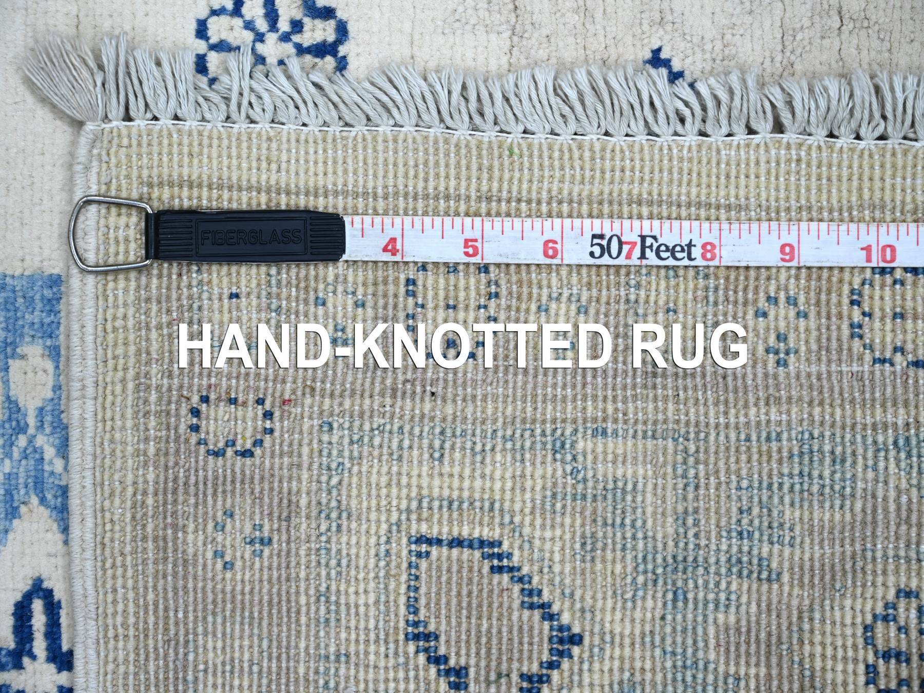 Kazak Kazak hand-knotted wool rug in Ivory & Blue, 4'10" x 6'7" — SKU O021918 (view 6)