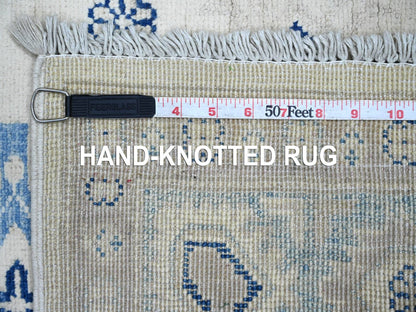 Kazak Kazak hand-knotted wool rug in Ivory & Blue, 4'10" x 6'7" — SKU O021918 (view 6)