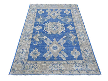 Blue 4'9" x 6'5" Kazak Hand knotted Wool Rug - Sku: O021919