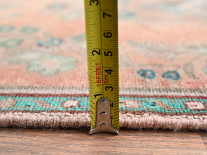 Vintage hand-knotted wool runner in Orange & Blue, 2'9" x 8'10" — SKU O02191 (view 6)