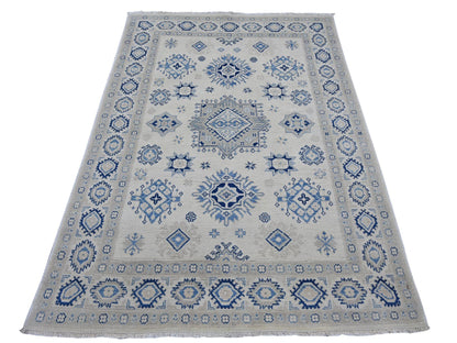Kazak Kazak hand-knotted wool rug in Ivory, 4'7" x 6'5" — SKU O021920