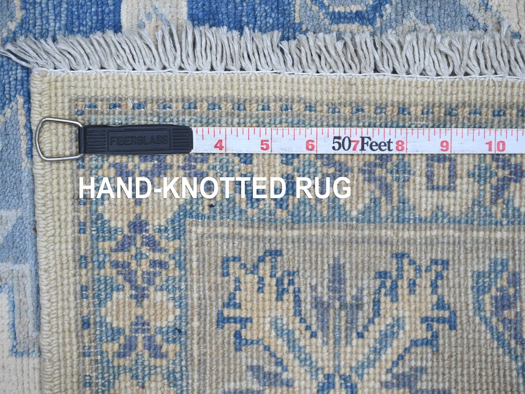 Kazak Kazak hand-knotted wool rug in Ivory & Gray, 4'10" x 6'9" — SKU O021921 (view 6)