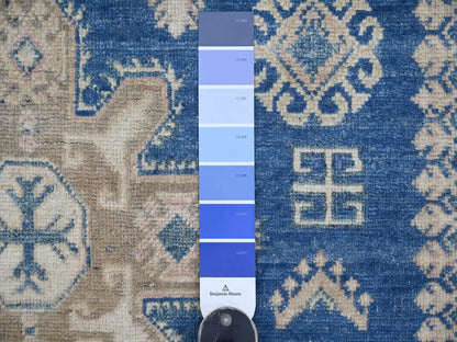 Blue 4'7" x 6'6" Kazak Hand knotted Wool Rug - Sku: O021922