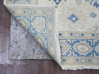 Kazak Kazak hand-knotted wool rug in Ivory & Blue, 4'10" x 6'7" — SKU O021923 (view 2)