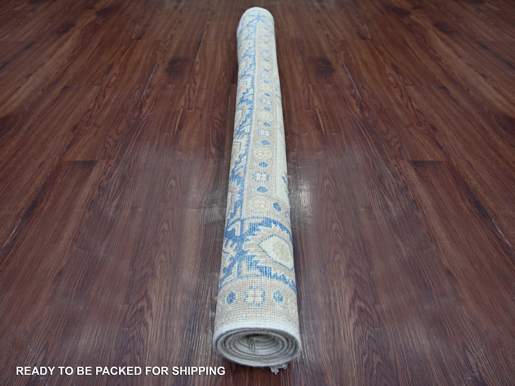 Kazak Kazak hand-knotted wool rug in Ivory & Blue, 4'10" x 6'7" — SKU O021923 (view 4)