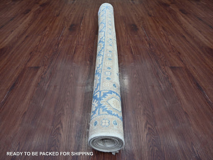 Kazak Kazak hand-knotted wool rug in Ivory & Blue, 4'10" x 6'7" — SKU O021923 (view 4)
