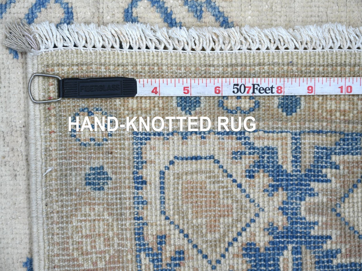 Kazak Kazak hand-knotted wool rug in Ivory & Blue, 4'10" x 6'7" — SKU O021923 (view 6)