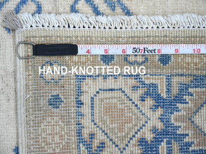 Kazak Kazak hand-knotted wool rug in Ivory & Blue, 4'10" x 6'7" — SKU O021923 (view 6)