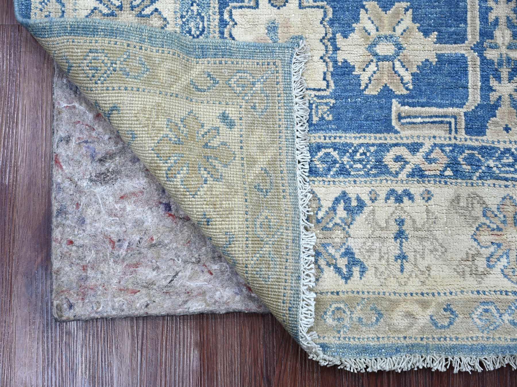 Blue 4'1" x 5'10" Kazak Hand knotted Wool Rug - Sku: O021924